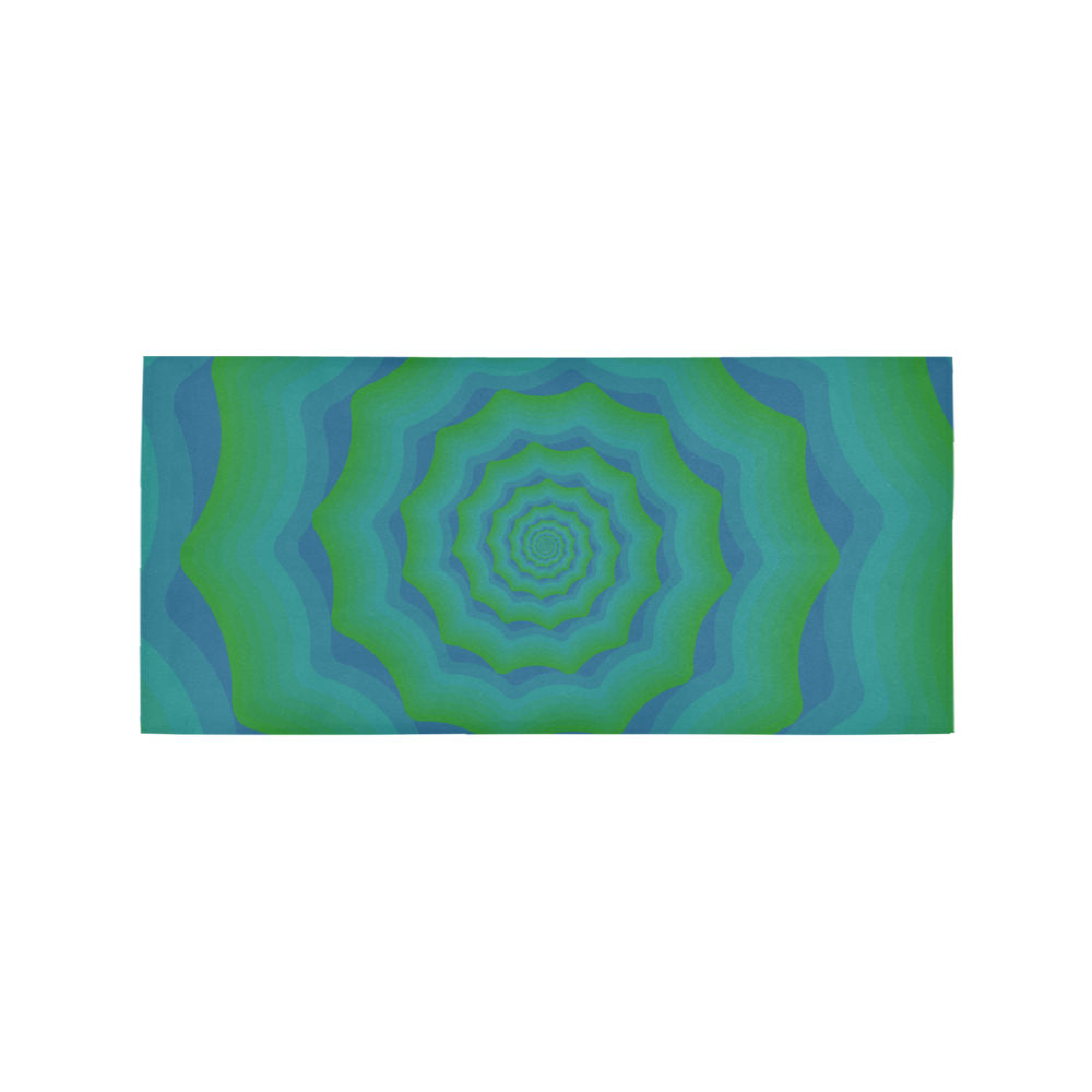 Green blue spiral Area Rug 7'x3'3''