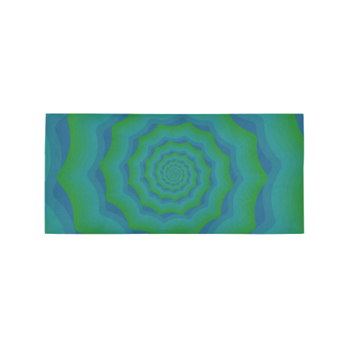 Green blue spiral Area Rug 7'x3'3''
