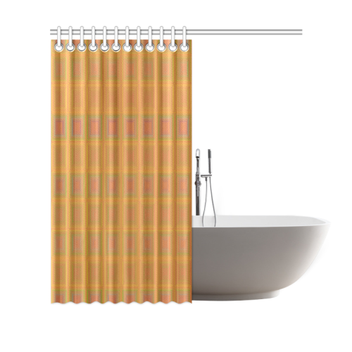Golden pink multicolored multiple squares Shower Curtain 69"x70"