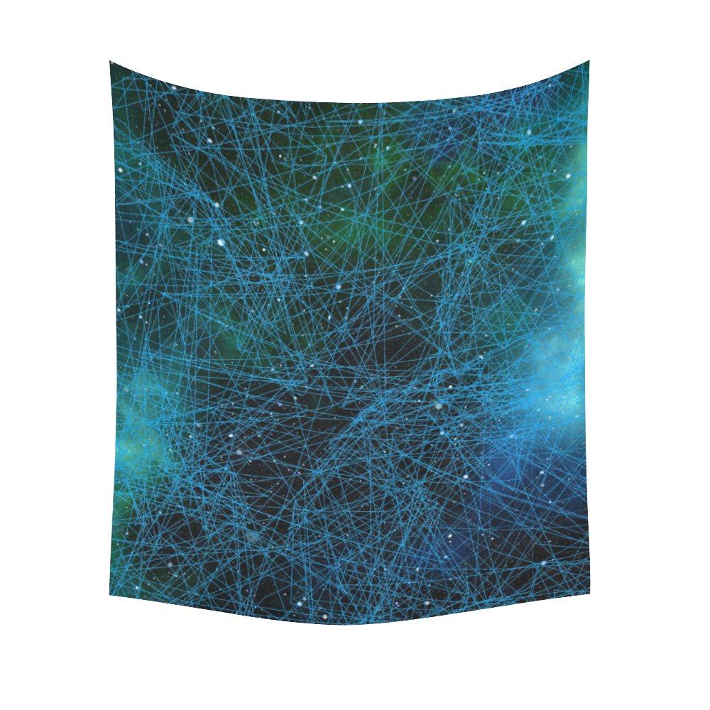 System Network Connection Cotton Linen Wall Tapestry 51"x 60"