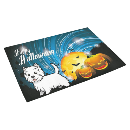Happy Halloween West Highland Terrier Azalea Doormat 30" x 18" (Sponge Material)