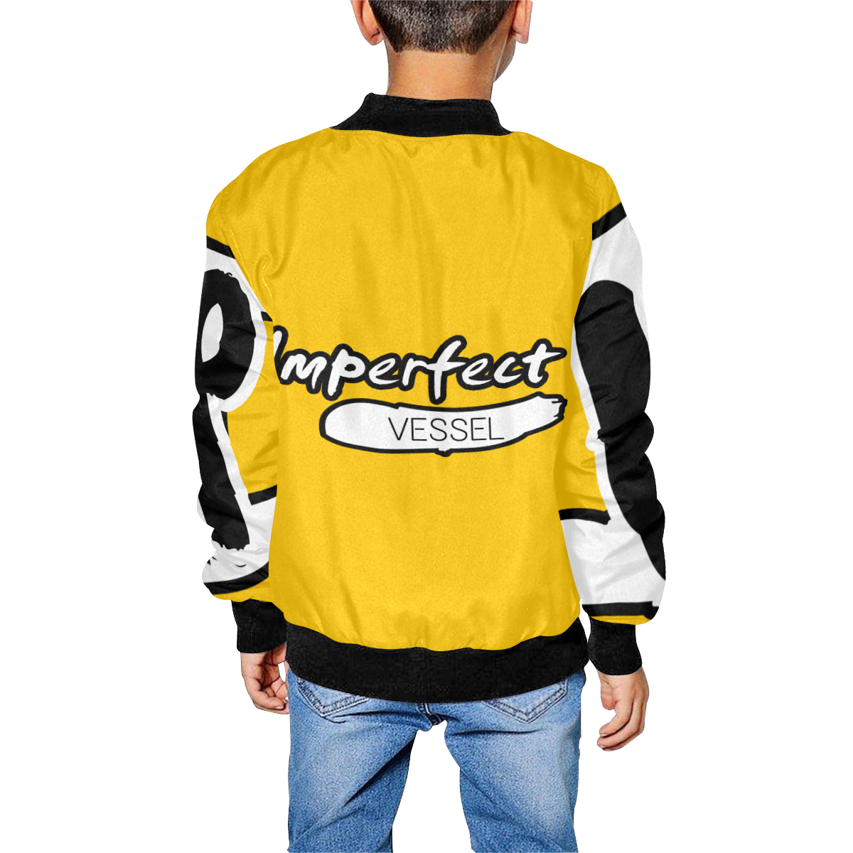 Yellow Kids' All Over Print Bomber Jacket (Model H40)