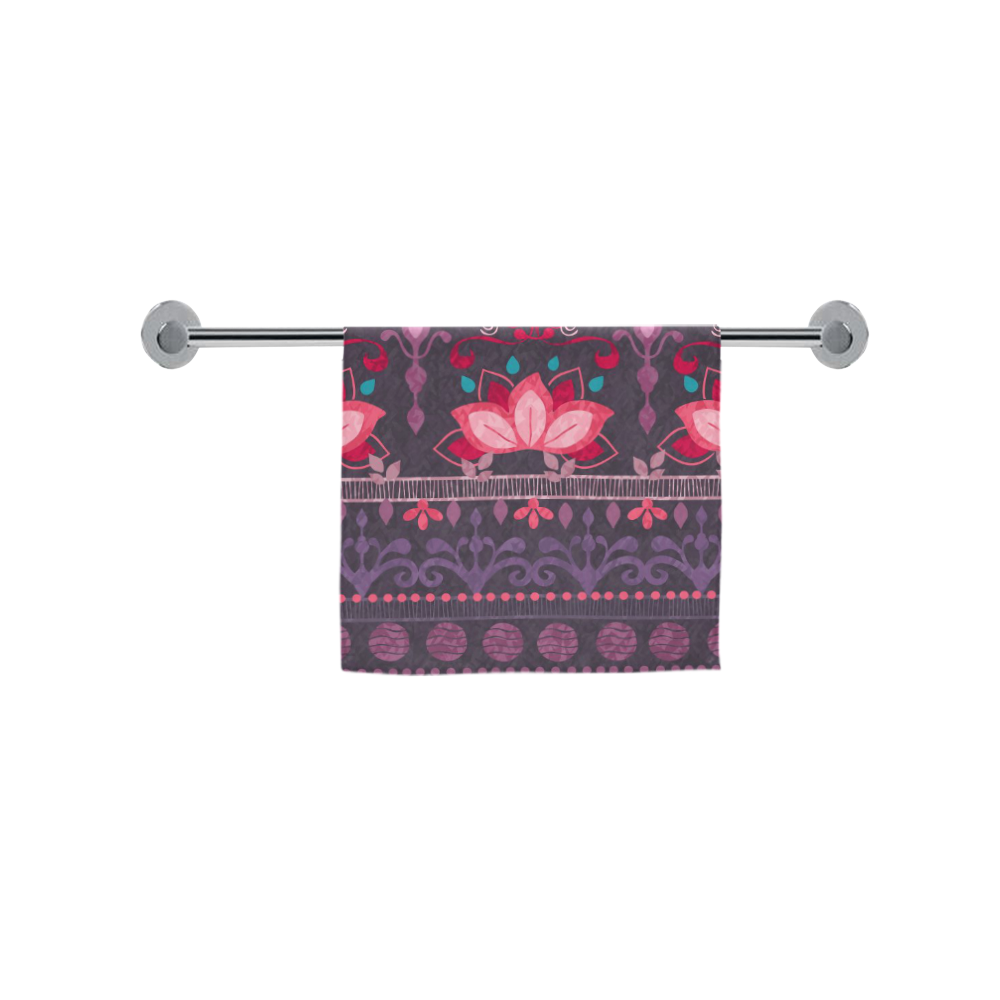 Ethnic Bohemian Purple, Pink, and Teal Custom Towel 16"x28"