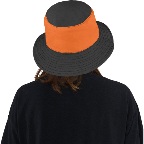 solid colors black and orange All Over Print Bucket Hat