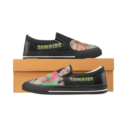 Zombies Slip-on Canvas Shoes for Kid (Model 019)