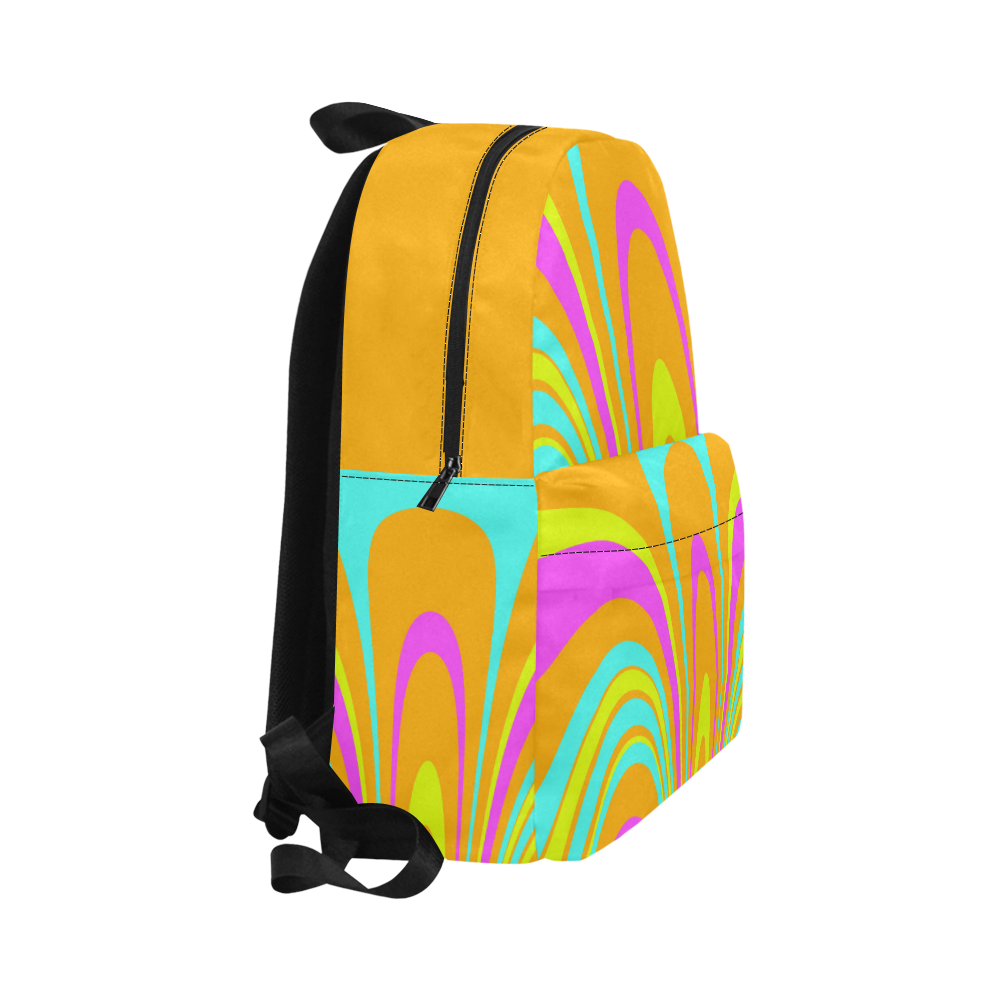 Groovy Neon Tangerine Turquoise Yellow Pink Unisex Classic Backpack (Model 1673)
