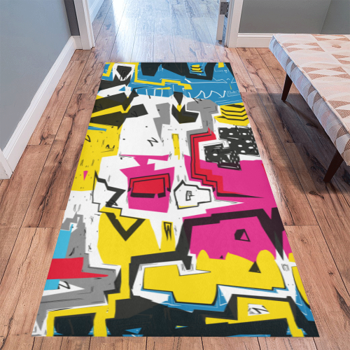 Distorted shapes Area Rug 9'6''x3'3''