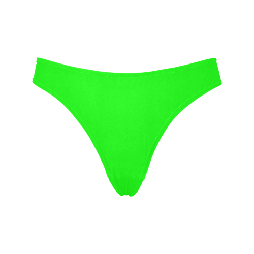 Bright Neon Green Women's All Over Print Thongs (Model L30)