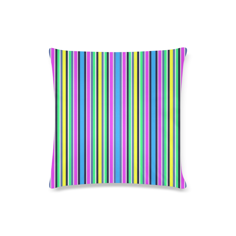 Vivid Colored Stripes 1 Custom Zippered Pillow Case 16"x16"(Twin Sides)