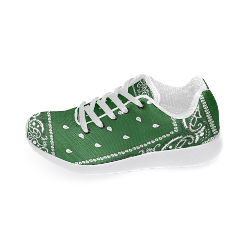 Green Bandana Women-White Women’s Running Shoes (Model 020)