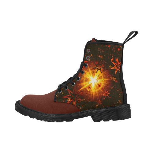 golden red galaxy Martin Boots for Women (Black) (Model 1203H)