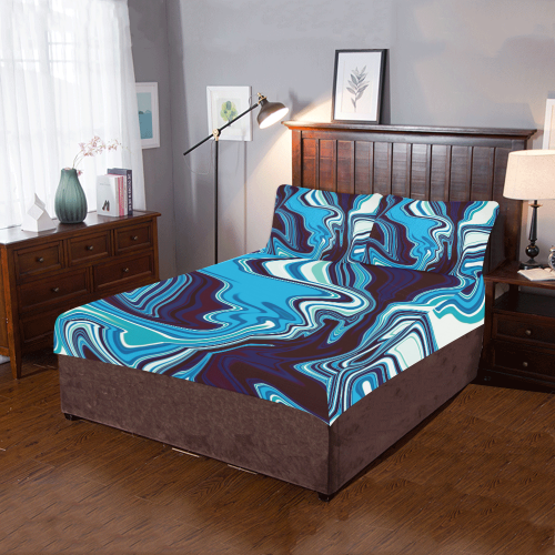 AbstractBlue 3-Piece Bedding Set