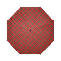 Red Tartan Plaid Pattern Auto-Foldable Umbrella (Model U04)