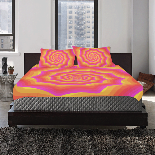 Spiral pink 3-Piece Bedding Set