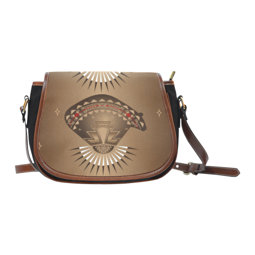 Three Bears Brown Saddle Bag/Small (Model 1649)(Flap Customization)