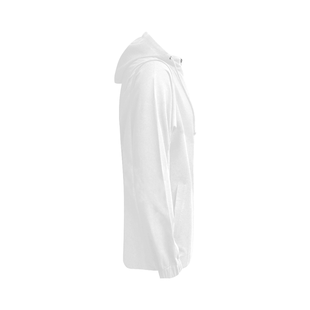 color white All Over Print Full Zip Hoodie for Women (Model H14)