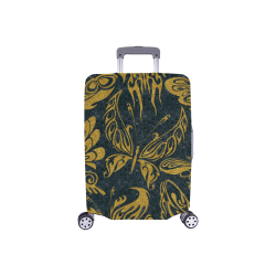 Gold Glitter Tribal Tattoo Butterflies Pattern Luggage Cover/Small 18"-21"