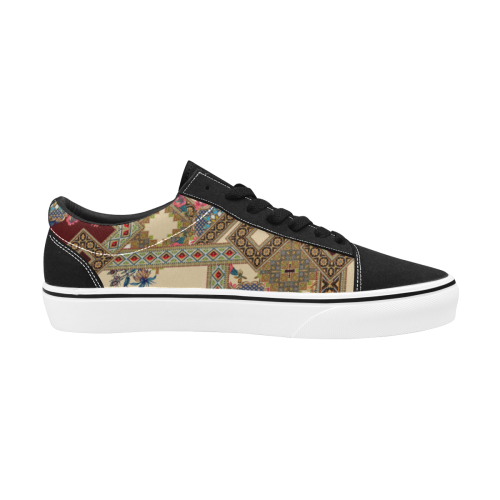 Luxury Abstract Design Men's Low Top Skateboarding Shoes (Model E001-2)