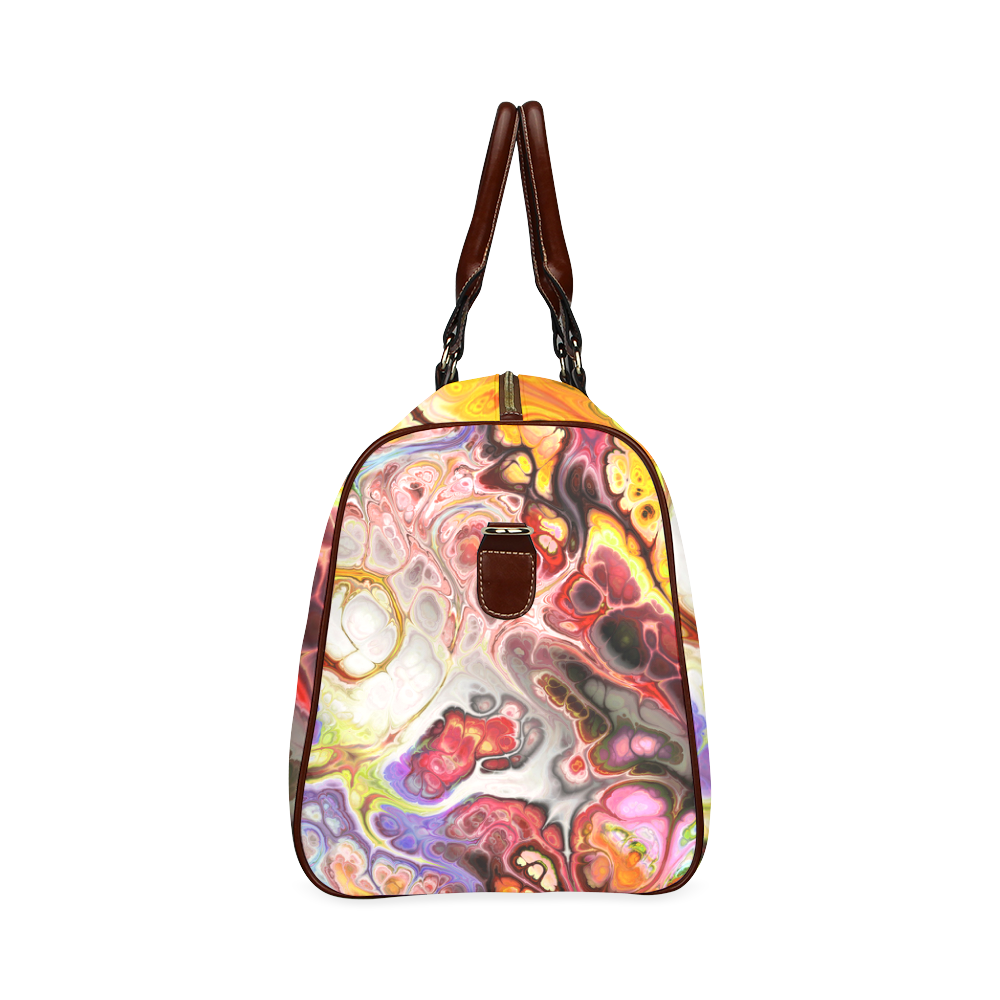 Colorful Marble Design Waterproof Travel Bag/Large (Model 1639)
