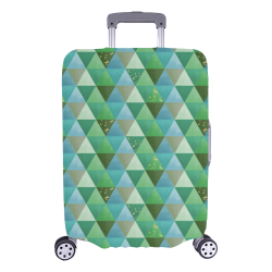 Triangle Pattern - Green Teal Khaki Moss Luggage Cover/Large 26"-28"