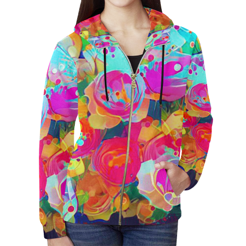 no i am not 22b All Over Print Full Zip Hoodie for Women (Model H14)