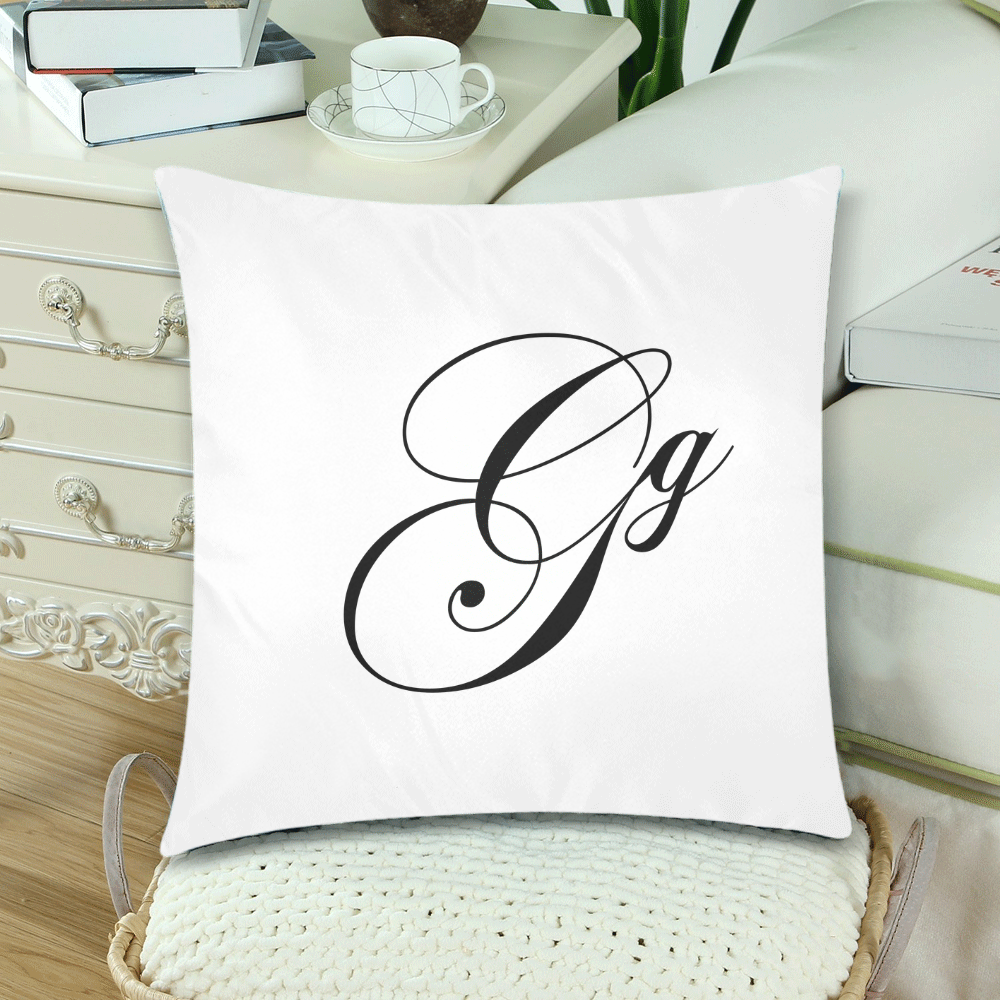 Alphabet G by Jera Nour Custom Zippered Pillow Cases 18"x 18" (Twin Sides) (Set of 2)