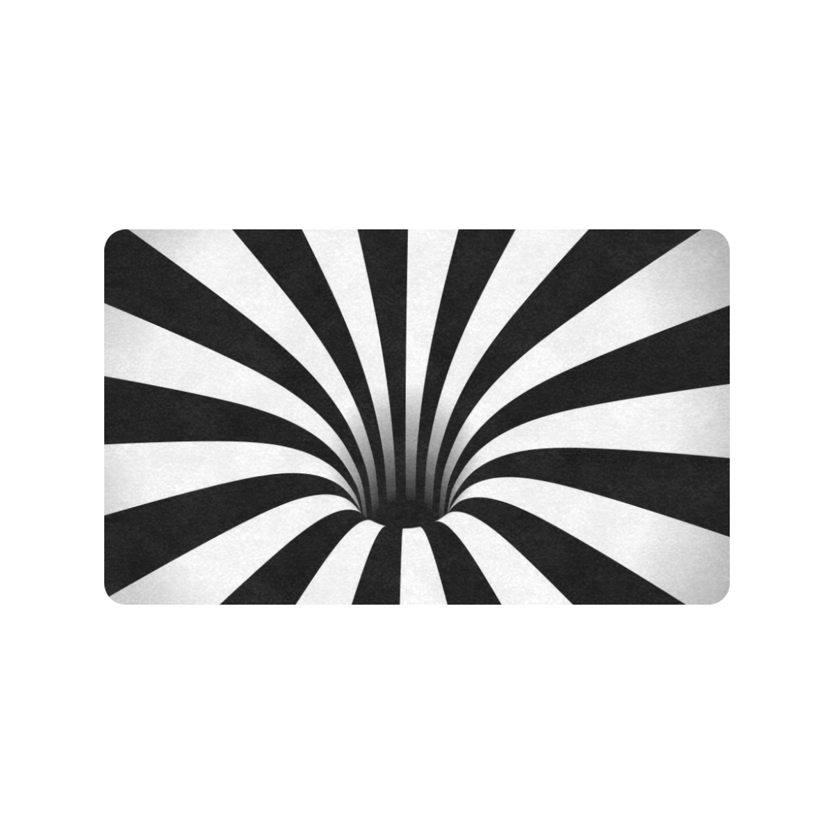 Optical Illusion Black Hole Stripes (Black/White) Doormat 30"x18" (Black Base)