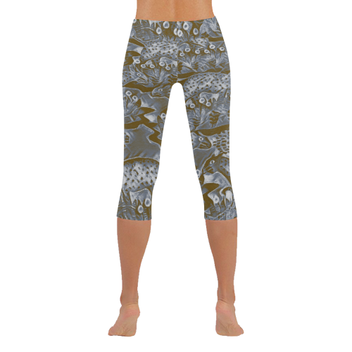 My Jungle5 Women's Low Rise Capri Leggings (Invisible Stitch) (Model L08)