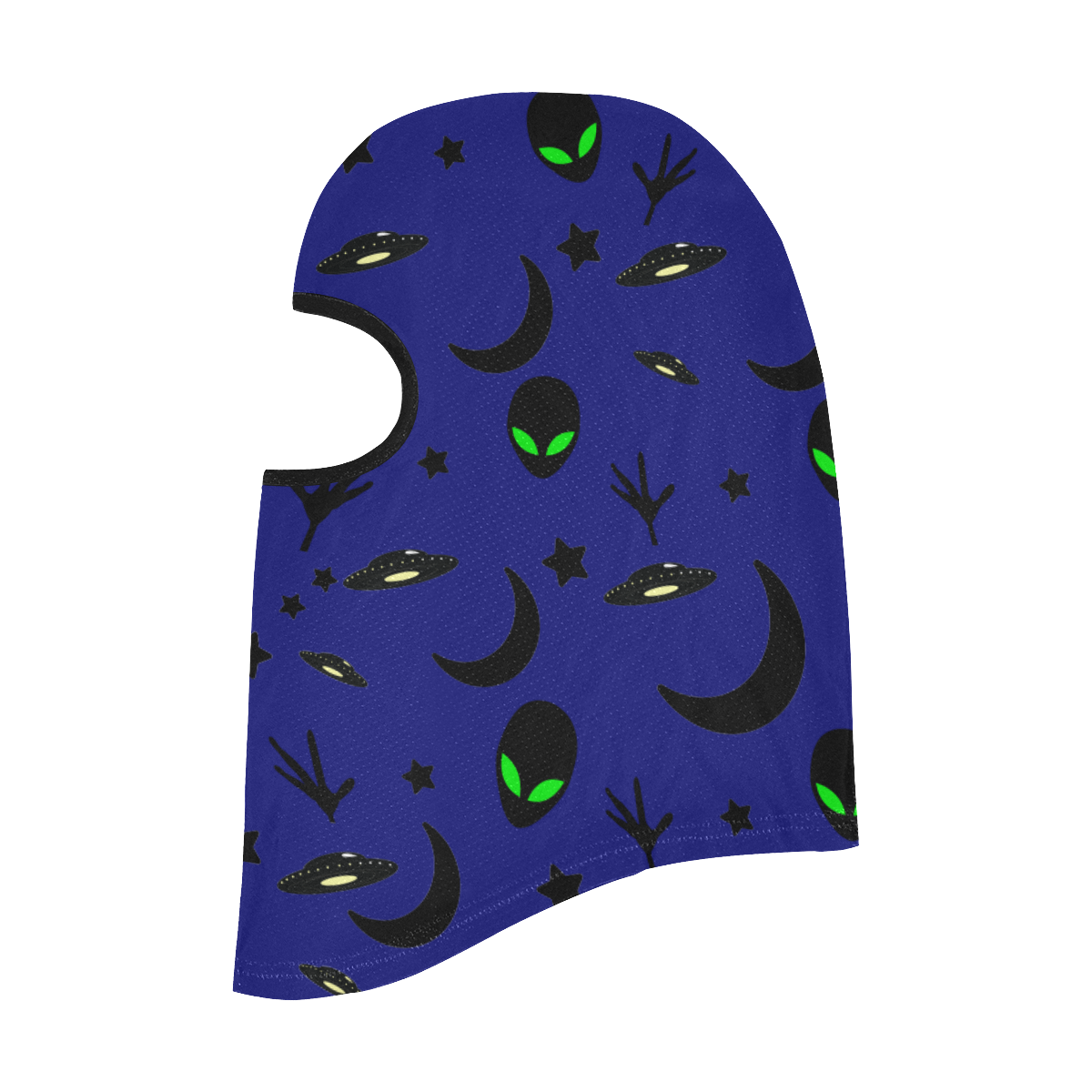 Alien Flying Saucers Stars Pattern on Blue All Over Print Balaclava
