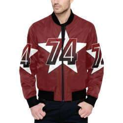 Dundealent 745 Star III Cardinals All Over Print Quilted Bomber Jacket for Men (Model H33)
