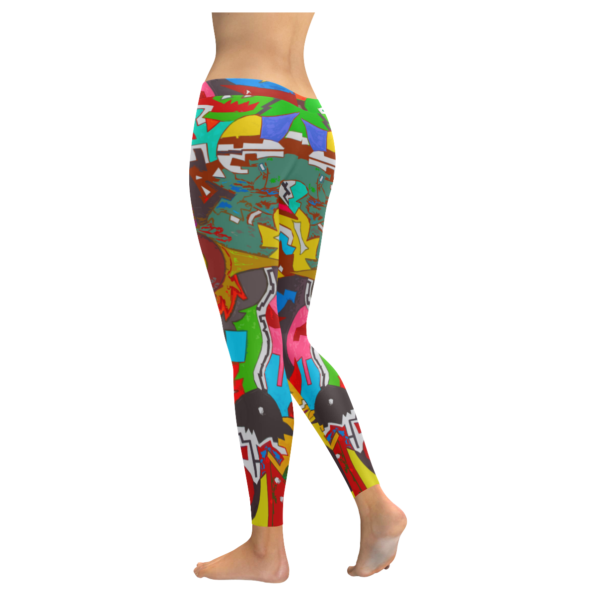 AZTEC CALENDAR IN ABSTRACT Women's Low Rise Leggings (Invisible Stitch) (Model L05)