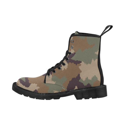 Army Camo Martin Boots for Women (Black) (Model 1203H)