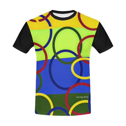 Olympic Rings Abstract Printed Art Design By Me by Doris Clay-Kersey All Over Print T-Shirt for Men/Large Size (USA Size) Model T40)