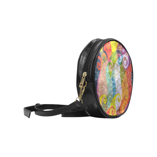 Colorful Translucent Pattern Round Sling Bag (Model 1647)