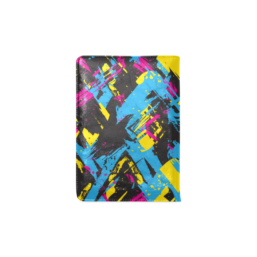 Colorful paint stokes on a black background Custom NoteBook A5