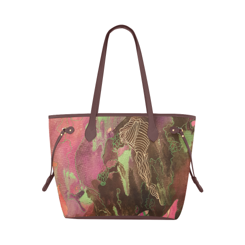 Pink Abstract high res Clover Canvas Tote Bag (Model 1661)