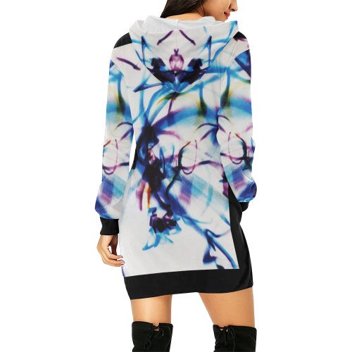 Abstract Photographic Drawing All Over Print Hoodie Mini Dress (Model H27)