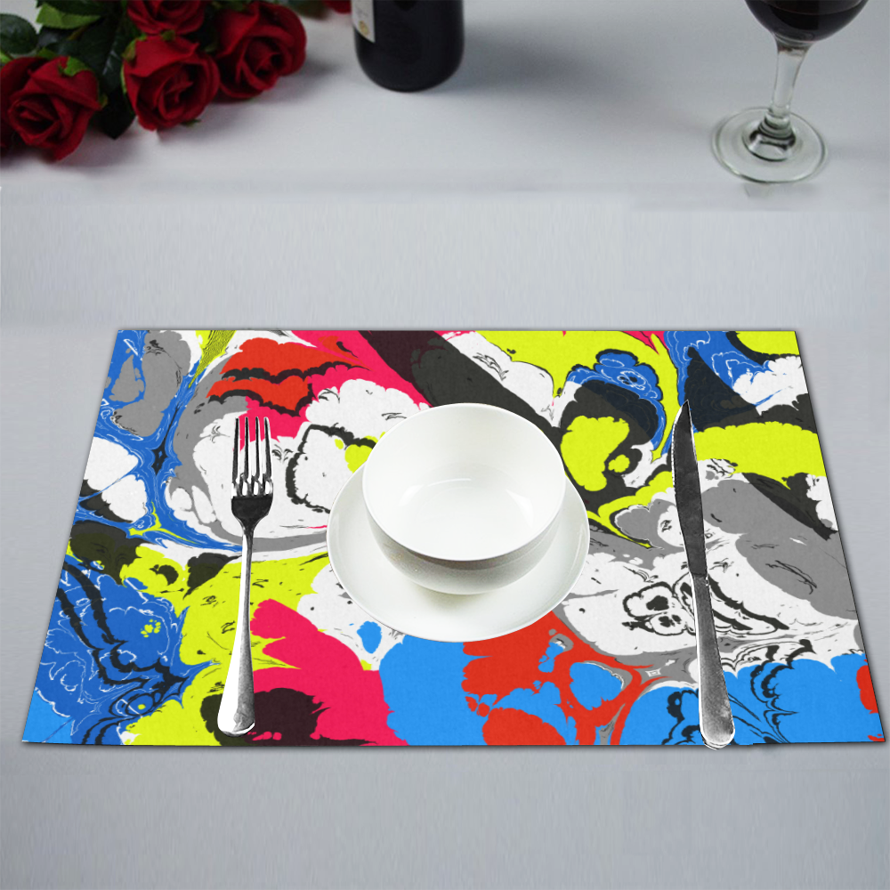 Colorful distorted shapes2 Placemat 12’’ x 18’’ (Four Pieces)