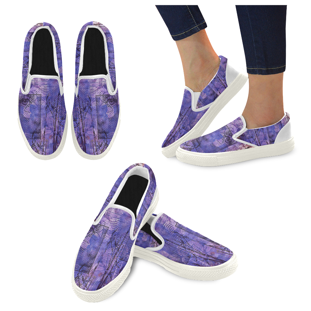 Garden Gate Women's Slip-on Canvas Shoes (Model 019)