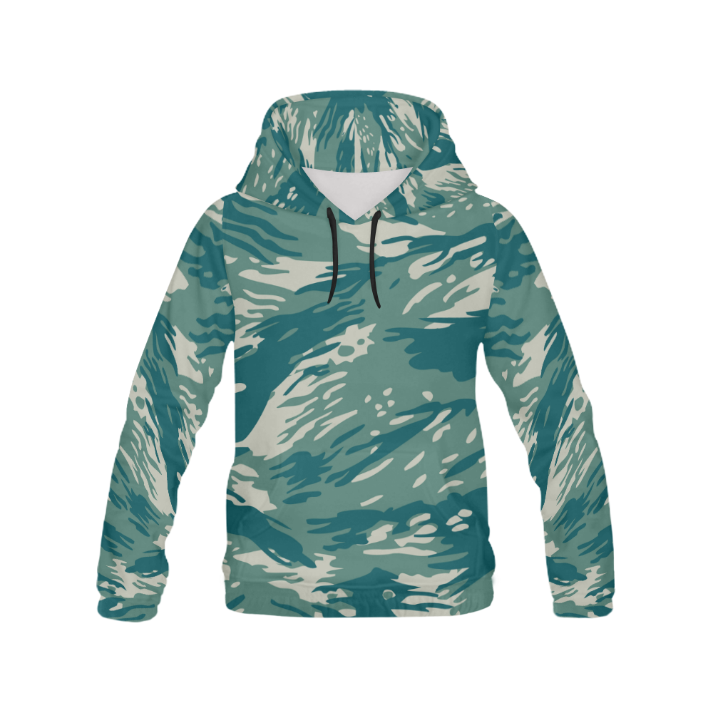blue green camouflage All Over Print Hoodie for Men (USA Size) (Model H13)