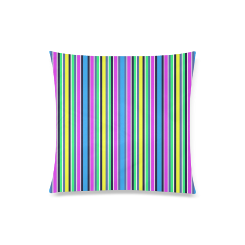 Vivid Colored Stripes 1 Custom Zippered Pillow Case 20"x20"(Twin Sides)