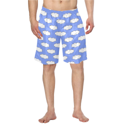 Clouds with Polka Dots on Blue Men's Swim Trunk (Model L21)