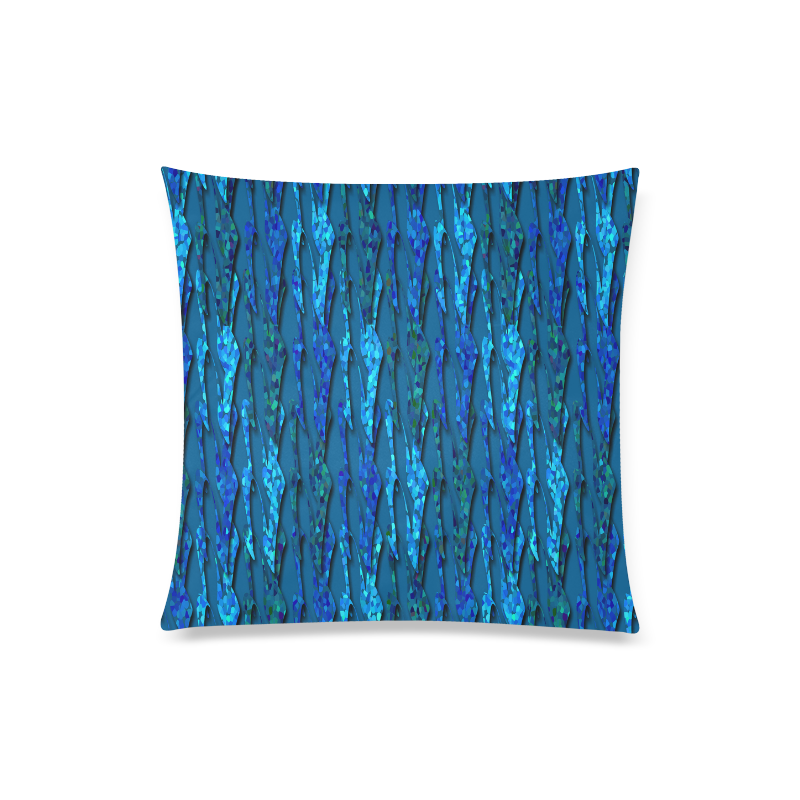 Abstract Scales of Blue Strands Custom Zippered Pillow Case 20"x20"(Twin Sides)