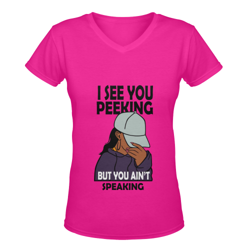 See You Pink Women's Deep V-neck T-shirt (Model T19)