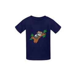 Safari Panda Dark Blue Kid's  Classic T-shirt (Model T22)