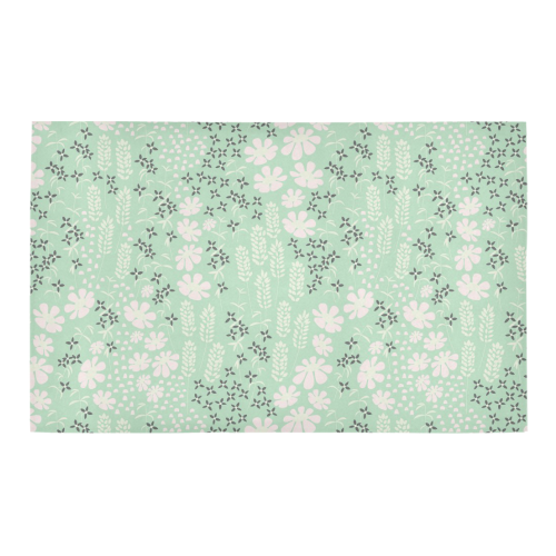 Mint Floral Pattern Bath Rug 20''x 32''