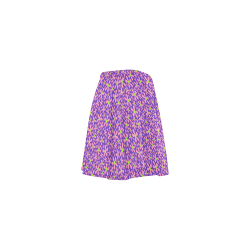 Petit fleur pattern on purple VAS2 Mini Skating Skirt (Model D36)