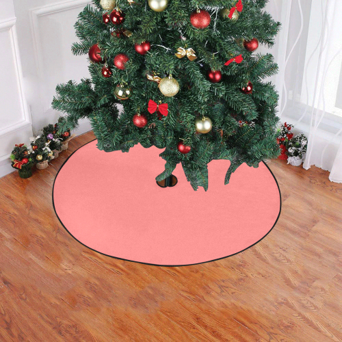 color light red Christmas Tree Skirt 47" x 47"