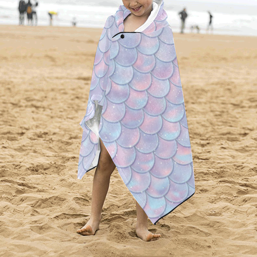 Mermaid Scales Kids' Hooded Bath Towels