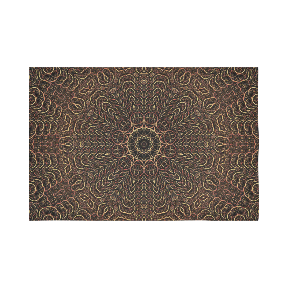 Chain Mail Mandala Cotton Linen Wall Tapestry 90"x 60"
